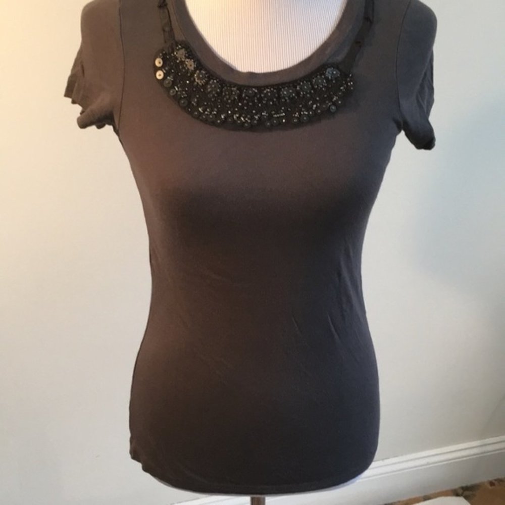 J. Crew T-shirt with beaded neckline